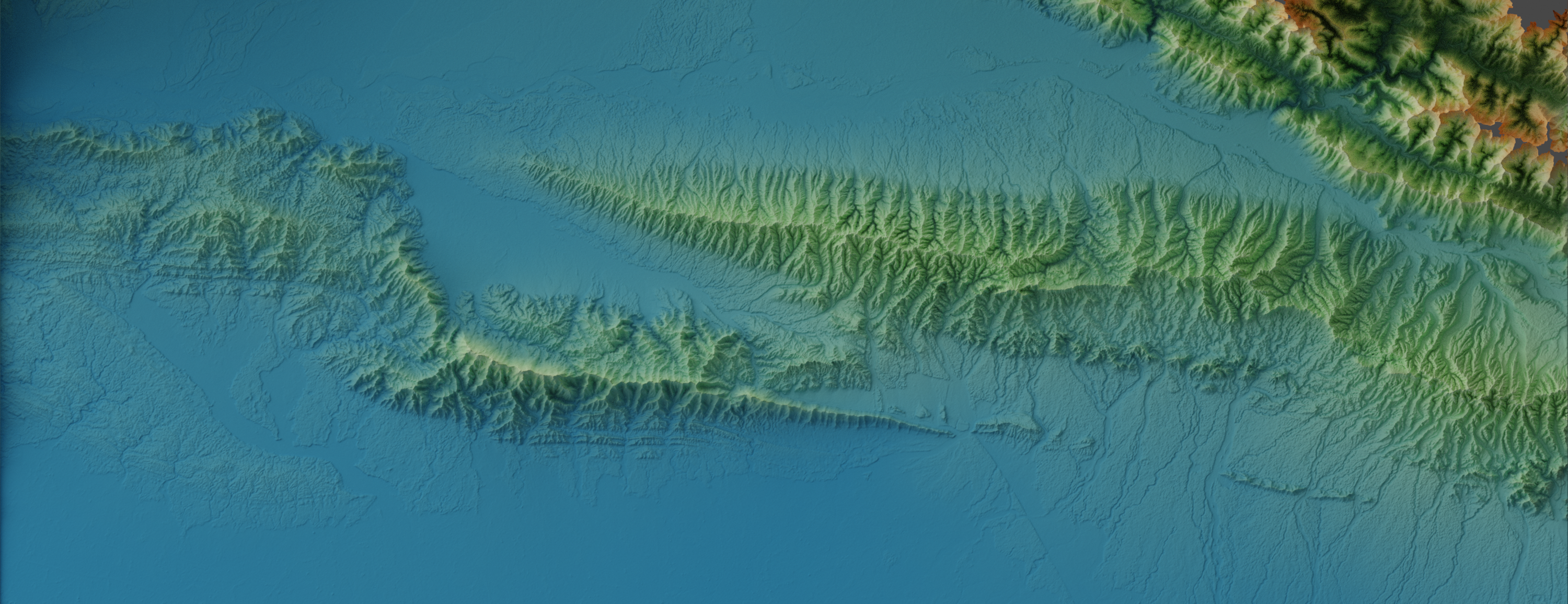 Frontal Himalayan topographic studies